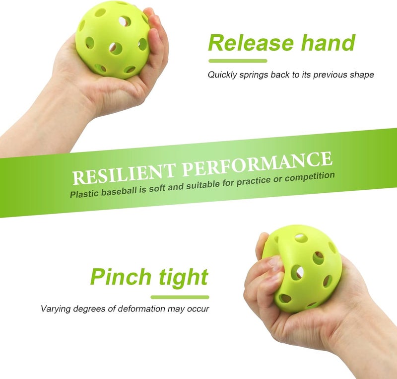 Bac-kitchen 16 Pack Plastic Baseballs - Hollow Softballs for Lightweight Batting Practice - Indoor/Outdoor Training Balls - Image 5